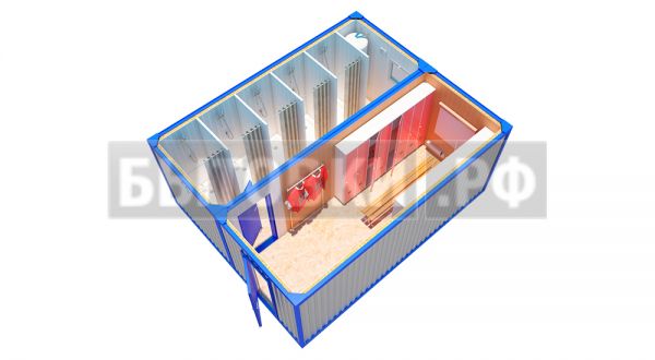 Модульная раздевалка с душем