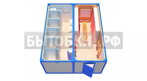 Модульная раздевалка с душем